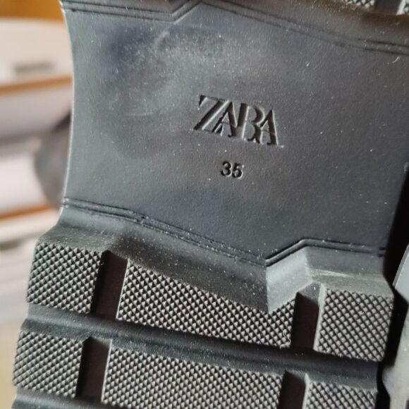 Zara chunky sole thigh high black boots size 35 - Picture 7 of 8